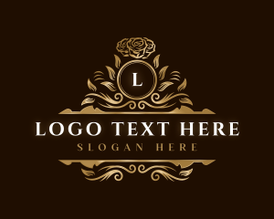 Floral Leaf Rose Logo