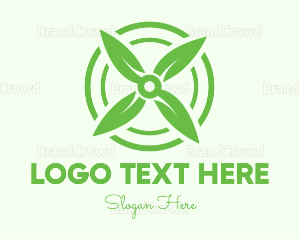 Green Leaf Propeller Logo