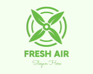 Green Leaf Propeller logo design