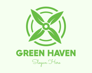 Cooler - Green Leaf Propeller logo design