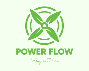 Green Leaf Propeller logo design