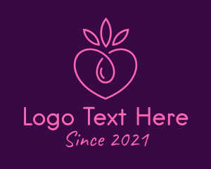 Bio - Pink Heart Droplet logo design