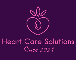 Pink Heart Droplet logo design