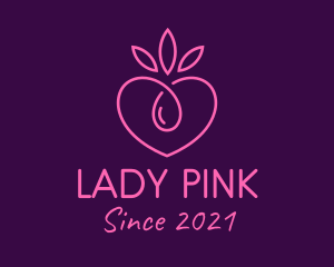 Pink Heart Droplet logo design