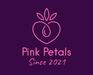 Pink Heart Droplet logo design