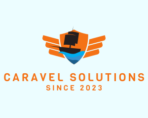 Caravel - Wing Ship Maritime logo design