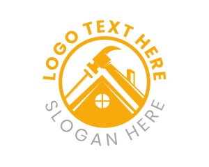 Roof - Home Building Tools Emblem logo design