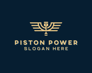 Piston - Mechanical Piston Wings logo design