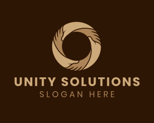 United - Unity Hand Letter O logo design