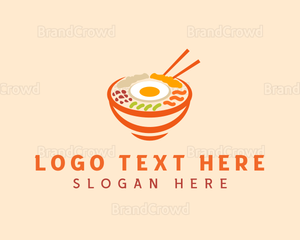 Korean Cuisine Bibimbap Logo