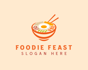 Korean Cuisine Bibimbap logo design