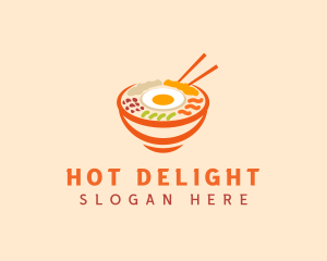 Korean Cuisine Bibimbap logo design