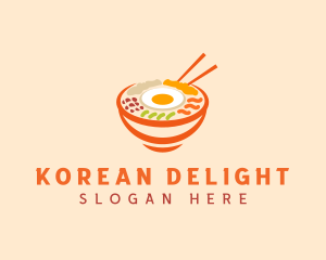 Korean Cuisine Bibimbap logo design