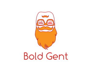 Hipster Beard DJ Music Man logo design