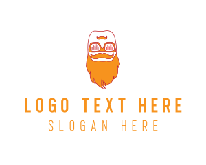 Fest - Hipster Beard DJ Music Man logo design