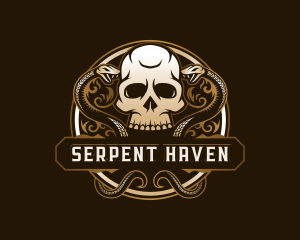 Death Skull Snake logo design