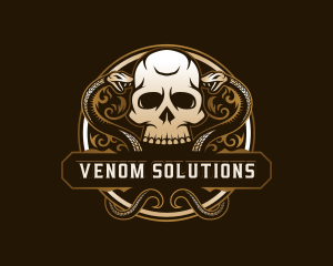 Death Skull Snake logo design