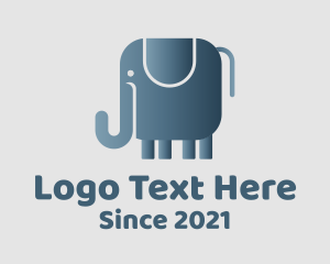 Zoology - Cute Grey Elephant logo design