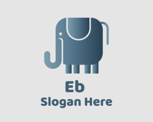 Cute Grey Elephant  Logo