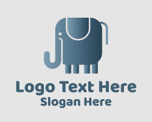 Cute Grey Elephant  Logo