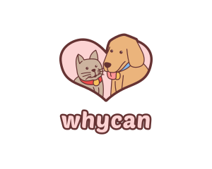 Heart - Dog Kitten Animal logo design