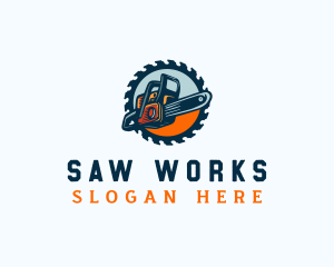 Chainsaw Logging Woodcutter logo design