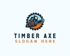 Chainsaw Logging Woodcutter logo design