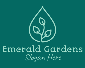 Water Droplet Plant logo design