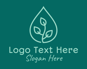 Water - Water Droplet Plant logo design