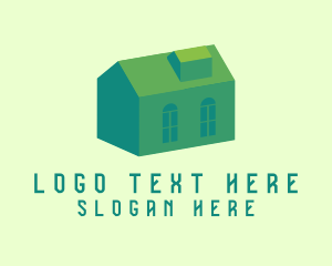 Accommodation - 3D Green House logo design