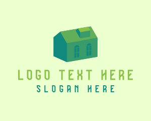 Residential - 3D Green House logo design