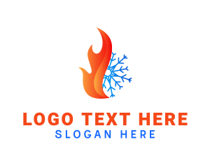 Air Conditioning - Snow Fire Thermal logo design