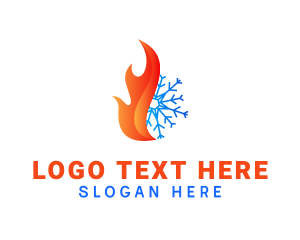 Heater - Snow Fire Thermal logo design