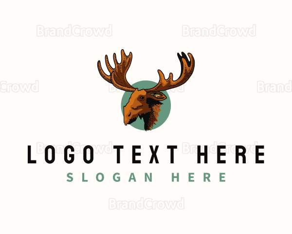 Moose Antler Animal Logo