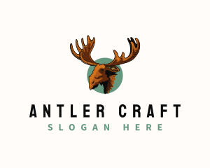 Moose Antler Animal logo design