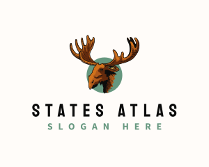 Moose Antler Animal logo design