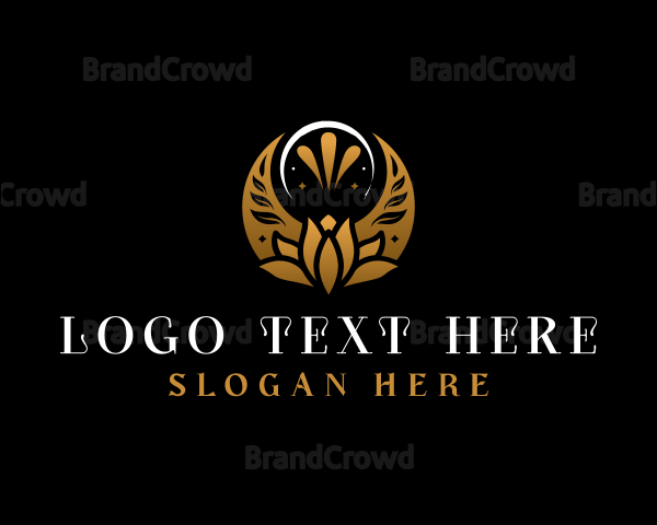 Deluxe Moon Lotus Flower Logo