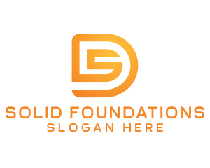 Futuristic - Golden Monogram Letter DS logo design
