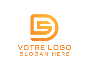 Automotive - Golden Monogram Letter DS logo design