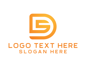Golden Monogram Letter DS Logo