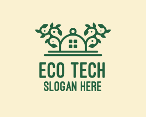 Ecosystem - Green Vine Landscape House logo design