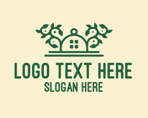 Leaf - Green Vine Landscape House logo design