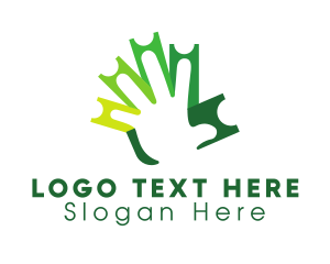Palm - Green Ticket Hand logo design