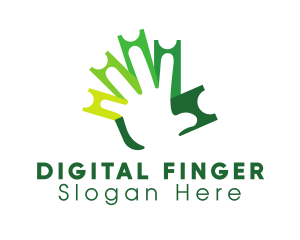 Finger - Green Ticket Hand logo design