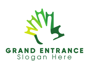 Entrance - Green Ticket Hand logo design