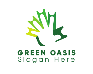 Green Ticket Hand logo design