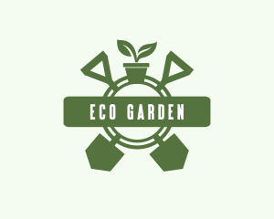 Plant Shovel Gardening logo design