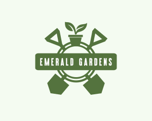 Plant Shovel Gardening logo design