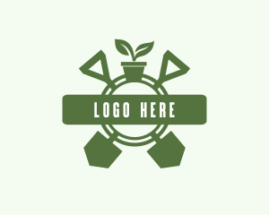 Orchard - Plant Shovel Gardening logo design