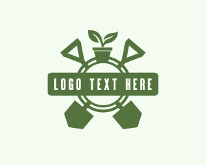Greenhouse - Plant Shovel Gardening logo design